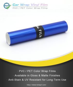 PVC & PET Super bright metallic sapphire blue
