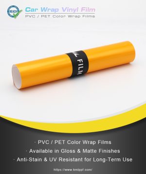 PVC & PET Super bright metallic maple yellow