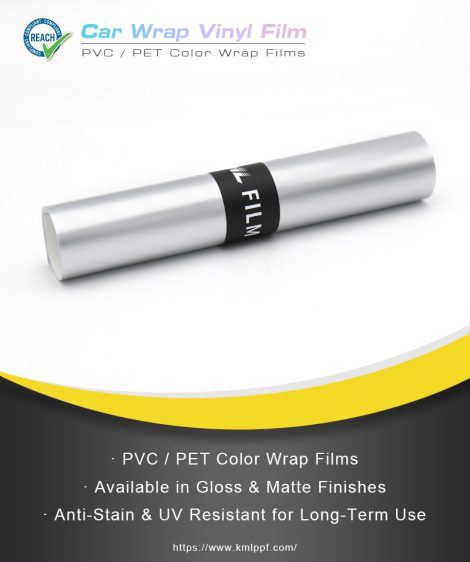 PVC & PET Super bright metallic titanium silver