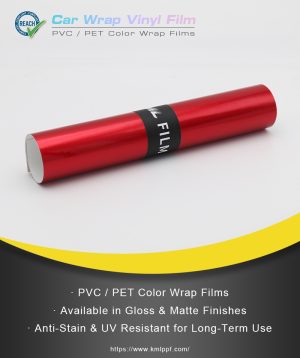 PVC & PET Super bright metallic soul red