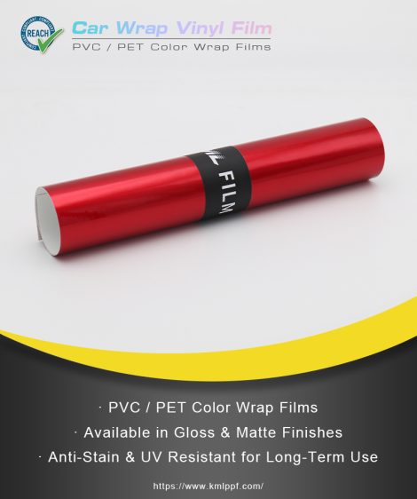 PVC & PET Super bright metallic soul red